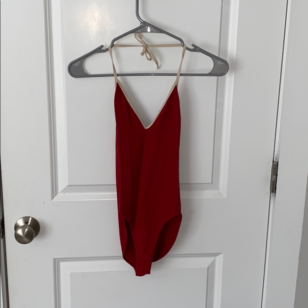 Red Halter Bodysuit
